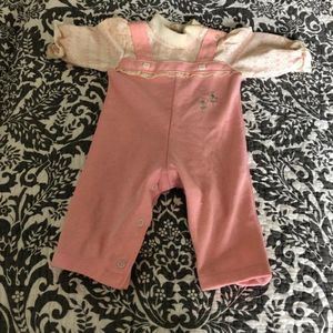 Vintage 80s pink & white onesie/jumper